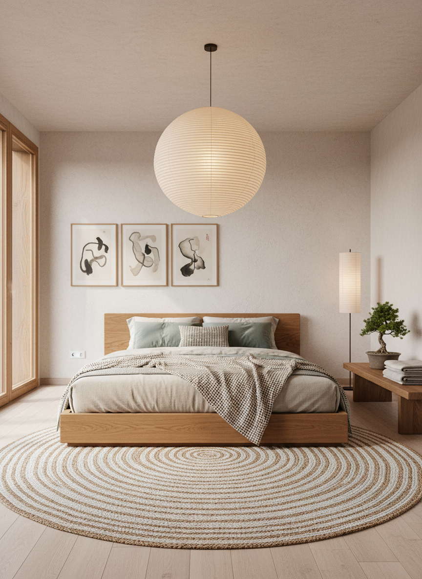 Japandi room redesigned by restylai