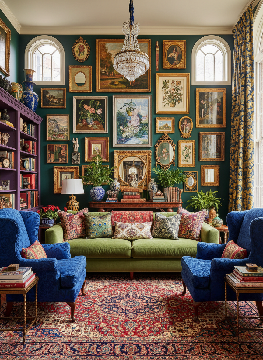 Maximalist room redesigned by restylai
