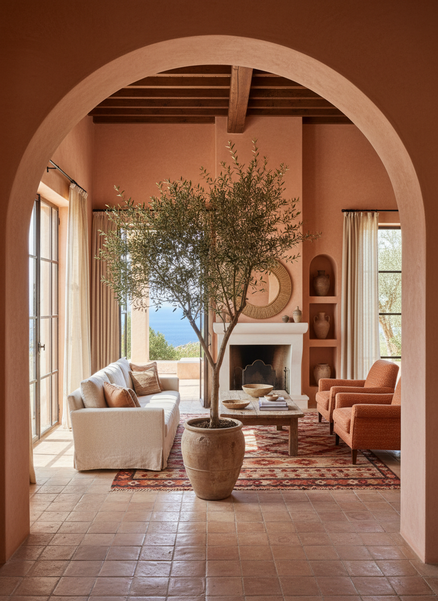 Mediterranean room redesigned by restylai